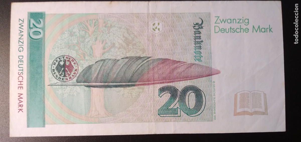 Billetes extranjeros: ALEMANIA *1993*20 MARK - Foto 2