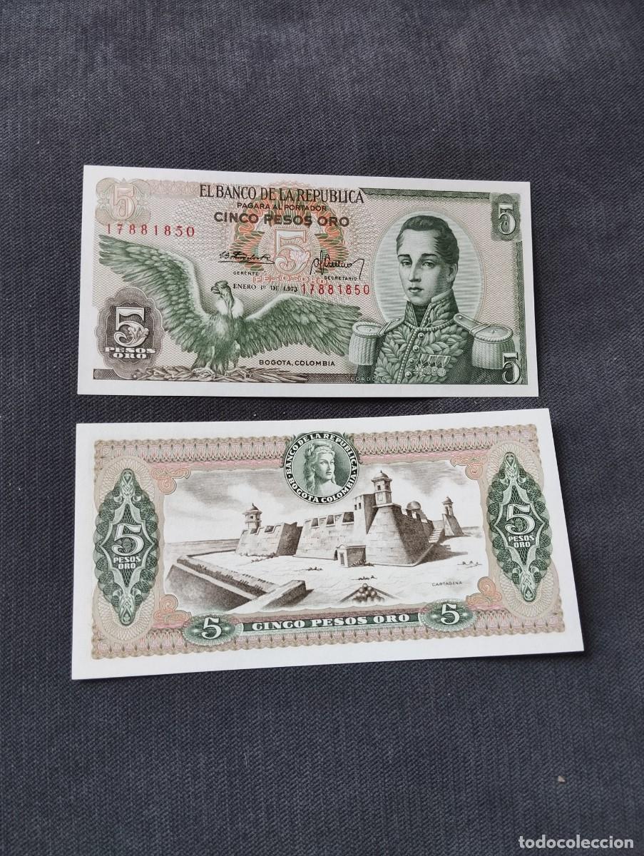 Billetes extranjeros: BILLETE DE 5 PESOS ORO SC DE COLOMBIA A&Ntilde;O 1973 - VER LAS FOTOS MIRAR TODOS MIS LOTES DE BILLETES