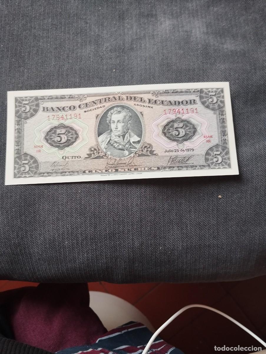 Billetes extranjeros: BILLETE DE 5 SUCRES SC DE ECUADOR A&Ntilde;O 1979 - VER LAS FOTOS MIRAR TODOS MIS LOTES DE BILLETES
