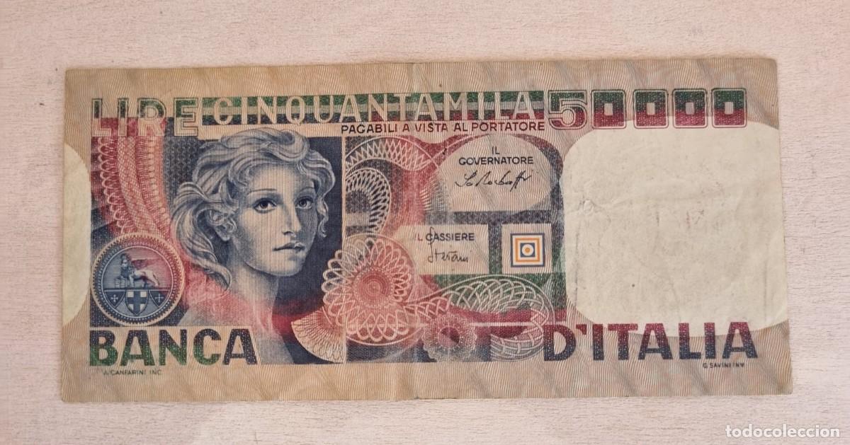 Billetes extranjeros: Billete de 50.000 liras italiano, RARO