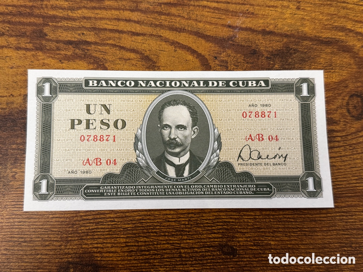 Billetes extranjeros: Billete de 1 peso 1980 Cuba AU