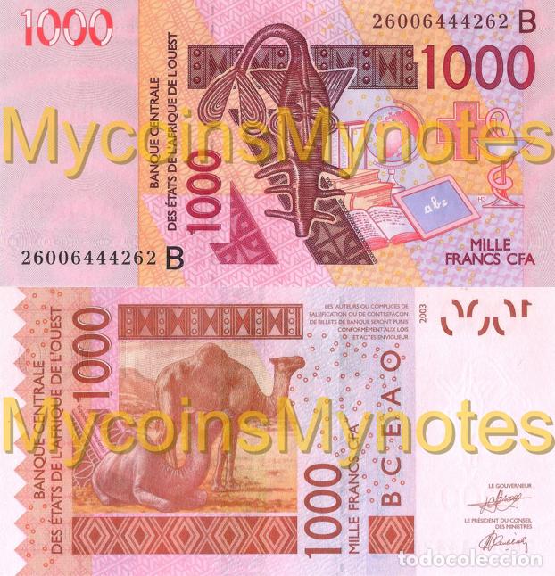 Billetes extranjeros: West African States, BENIN, 1000 Francs, 2026, Code B, Pick New, UNC