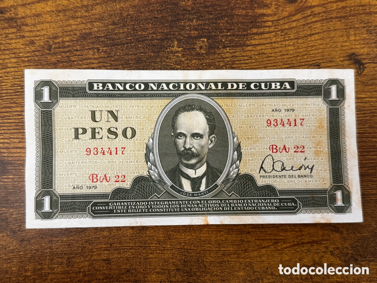 Banconote internazionali: Billete de 1 peso de Cuba. Circulado. A&ntilde;o 1979