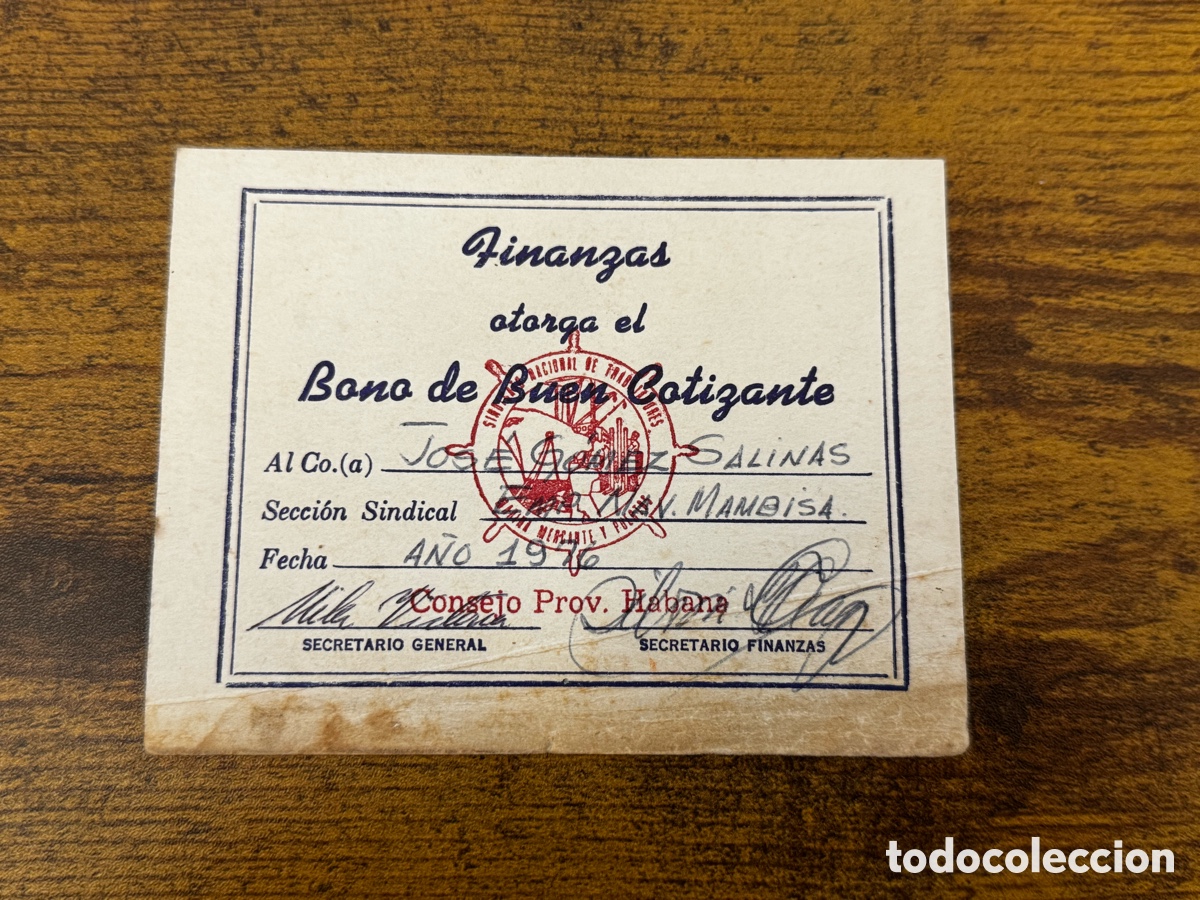 Billetes extranjeros: Bono del Buen Cotizante. Cuba socialista despues del 1961