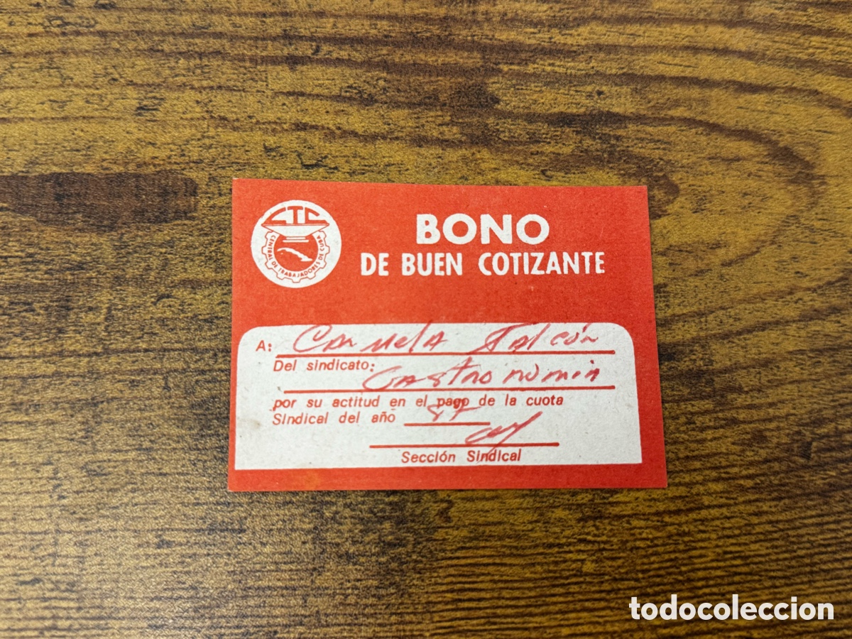 Billetes extranjeros: Bono del Buen Cotizante. Cuba socialista despues del 1961