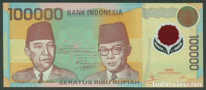Billetes extranjeros: INDONESIA. 100000 rupiah 1999. Pick 140. Polimero. S/C.