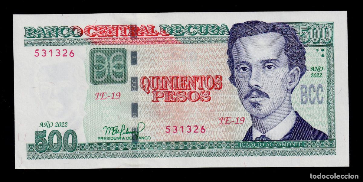 Billetes extranjeros: CUBA 500 PESOS 2022 UNC/SC Pick.131 Serie 531326 Alfa IE-19