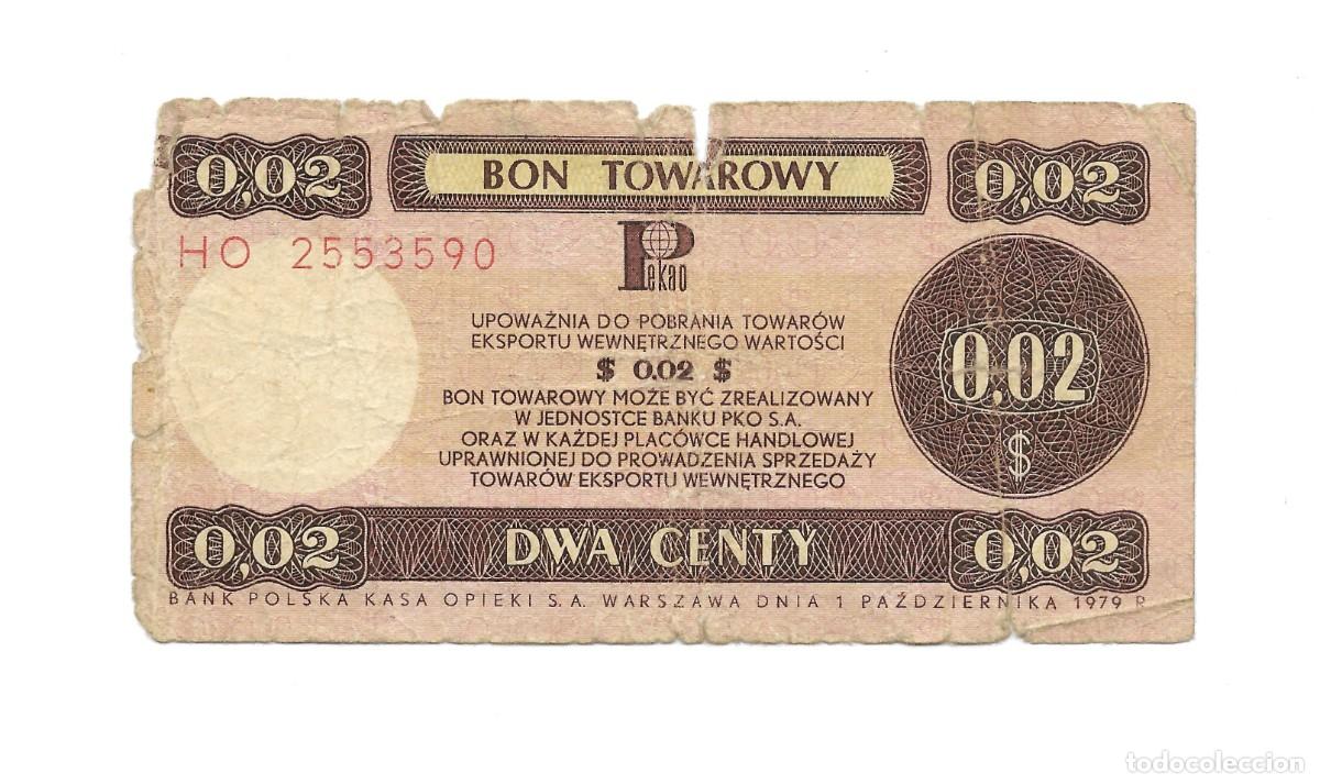 Billetes extranjeros: Bono PKO Polonia 0.02 Centavos 1979