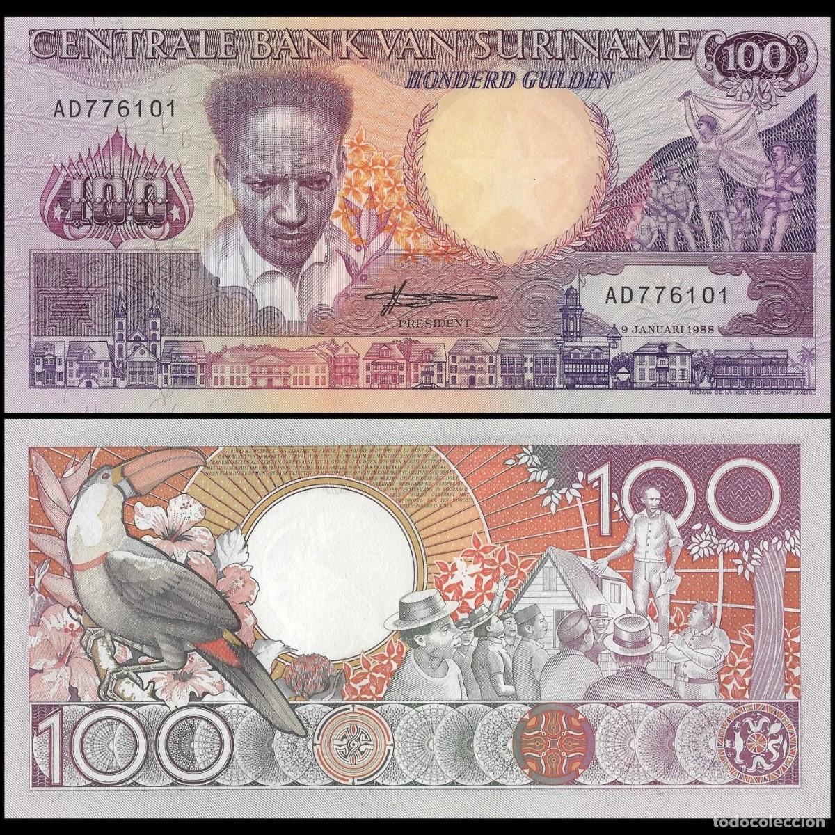 Billetes extranjeros: B52 - Suriname 100 Gulden 1988 P133b SC Plancha