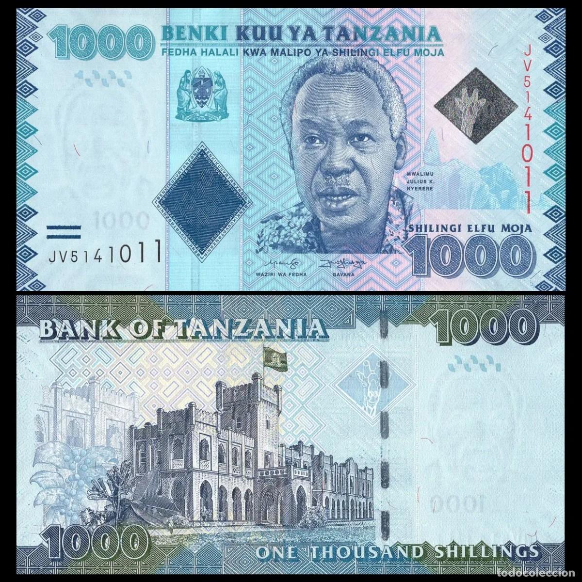 Billetes extranjeros: B52 - Tanzania 1.000 Shillings 2019 P41c SC Plancha