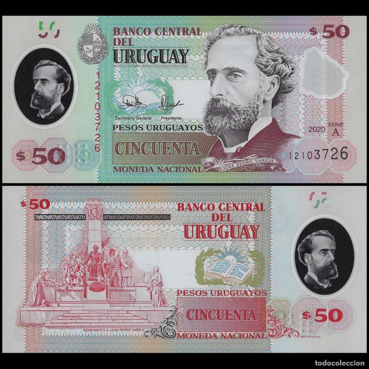Billetes extranjeros: b44 - Uruguay 50 Pesos 2020 P102 SC Plancha