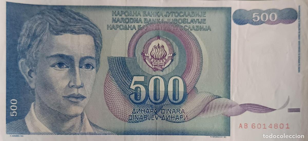 Billetes extranjeros: b169 - Yugoslavia 500 Dinara 1990 p106 EBC