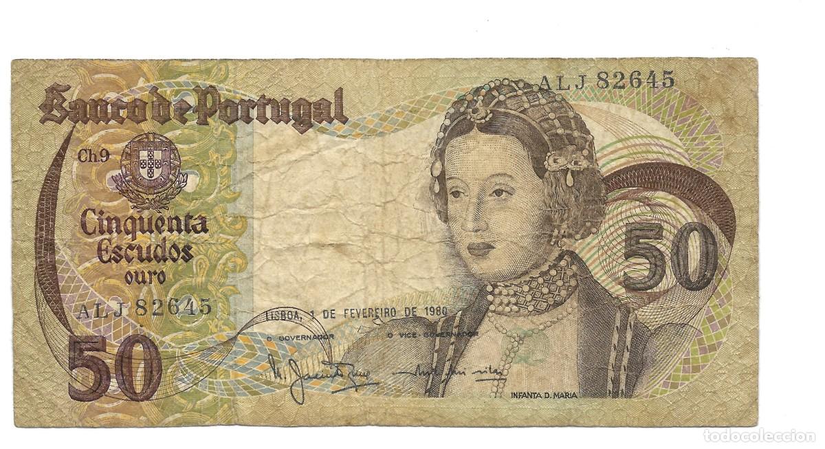 Billetes extranjeros: Billete de 50 Escudos de Portugal 1980 F.