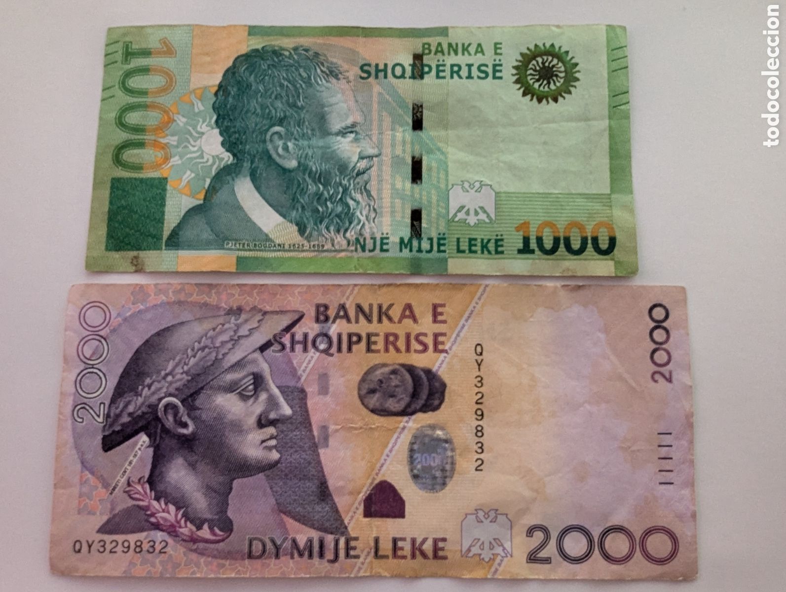 Billetes extranjeros: Billetes Albania 1000 y 2000 leke
