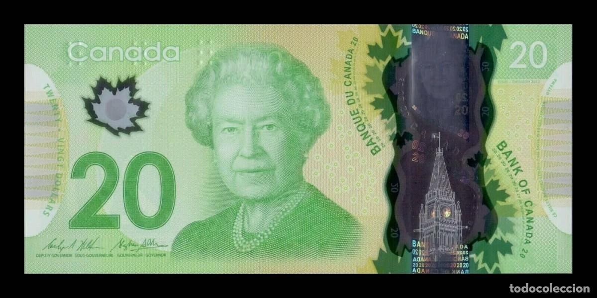 Billetes extranjeros: Canad&aacute; 20 D&oacute;lares Elizabeth II 2012 (2014) Pick 108b Pol&iacute;mero Sc Unc