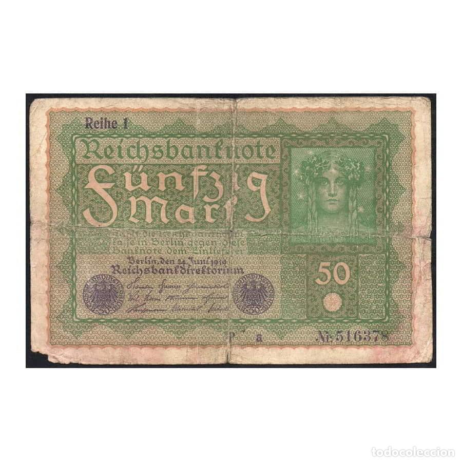 Billetes extranjeros: Alemania 1919 [BLL] Reichsbanknote. 50 Marcos (RC)