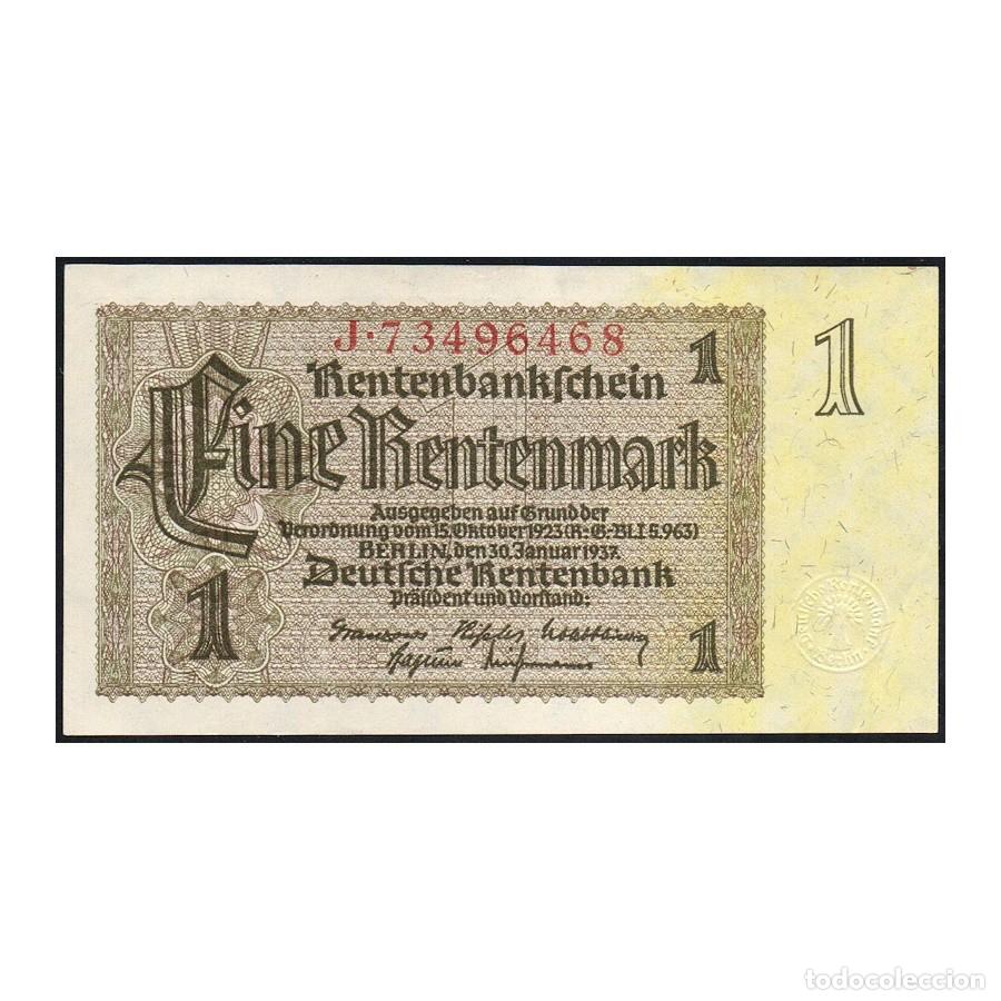 Billetes extranjeros: Alemania 1937 [BLL] Tercer Reich. 1 Rentenmark (UNC)