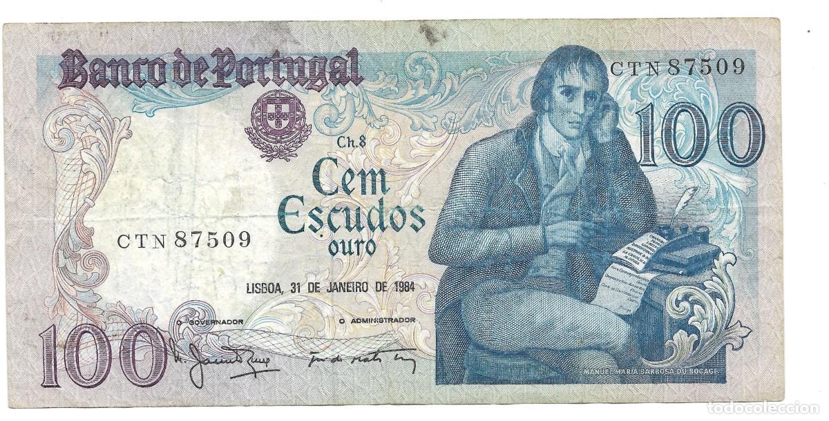 Billetes extranjeros: Billete de 100 escudos de Portugal 1984 F.