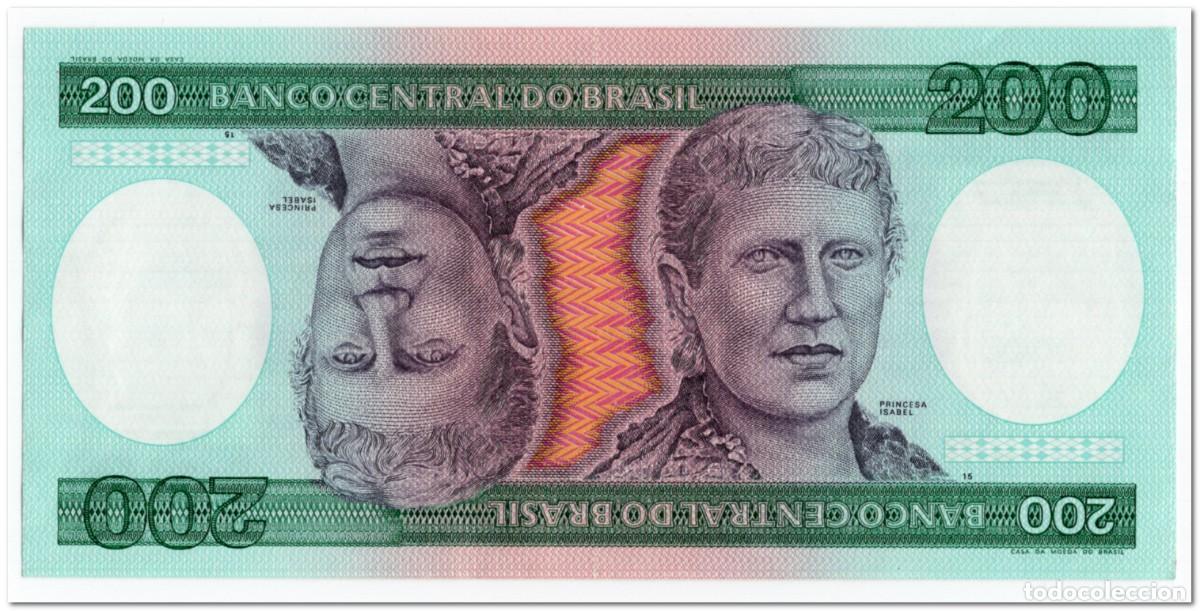 Billetes extranjeros: BRAZIL,200 CRUZEIROS,1984,199b,UNC