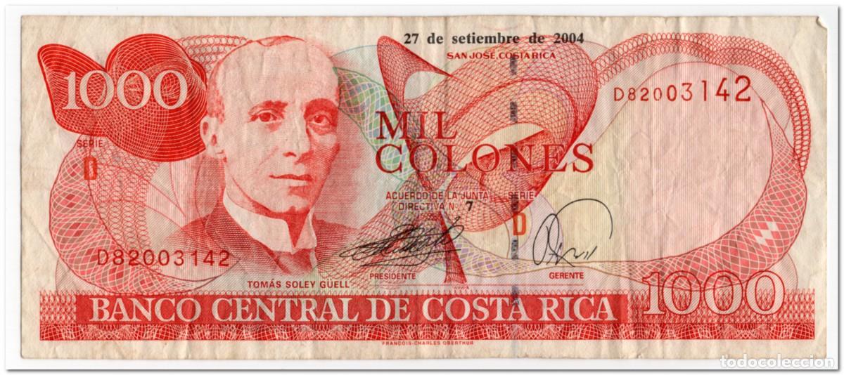 Billetes extranjeros: COSTA RICA,1000 COLONES,2004,P.264e,F-VF