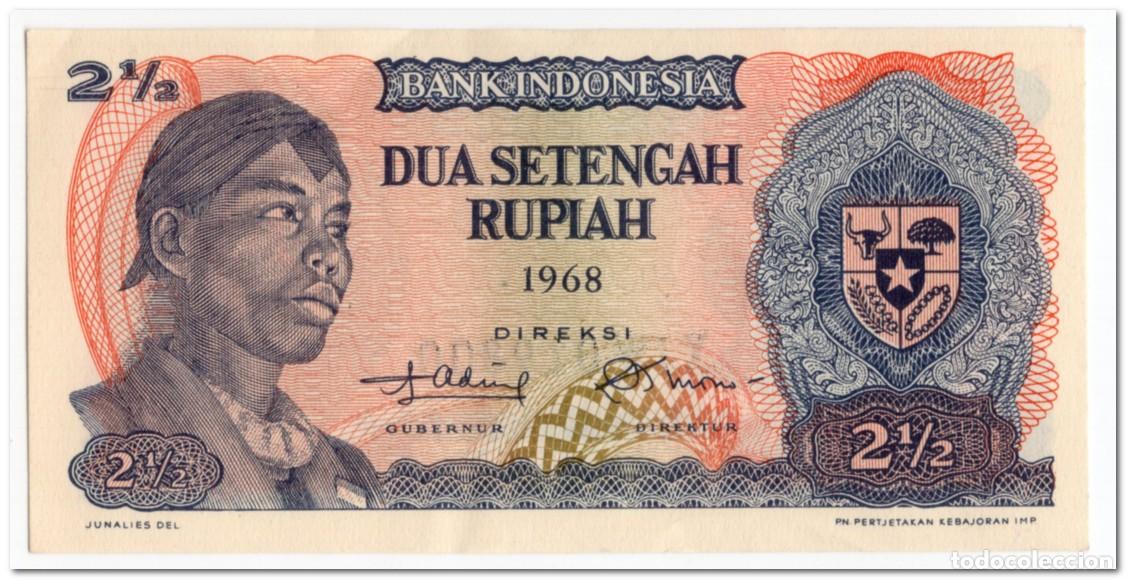 Billetes extranjeros: INDONESIA,2 1/2 RUPIAH,1968,P.103,aXF