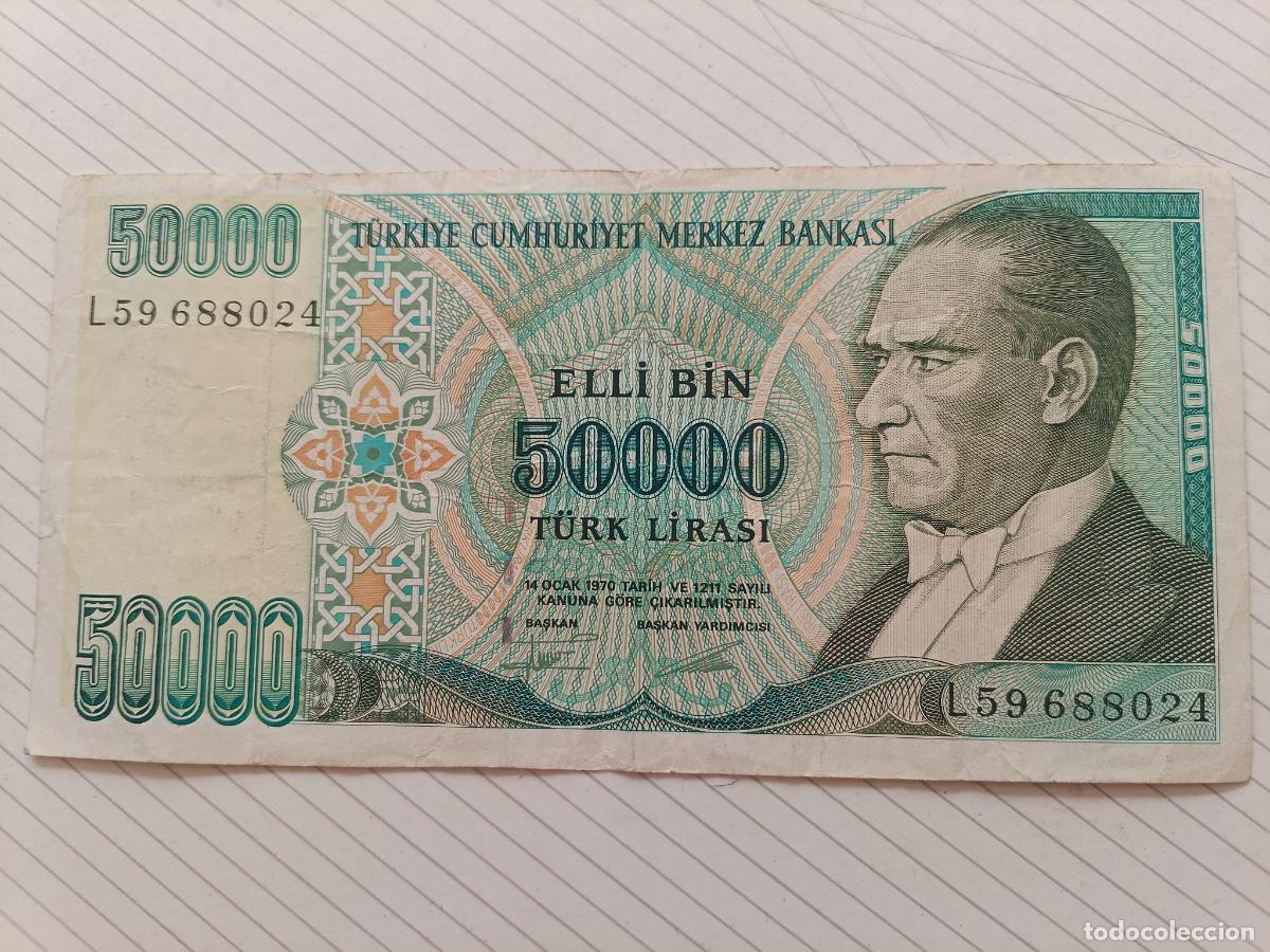 Billetes extranjeros: TURQUIA, BILLETE DE 50000 LIRAS