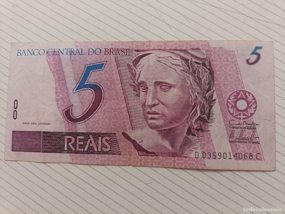 Billetes extranjeros: Brasil 5 Reais 1994-2009