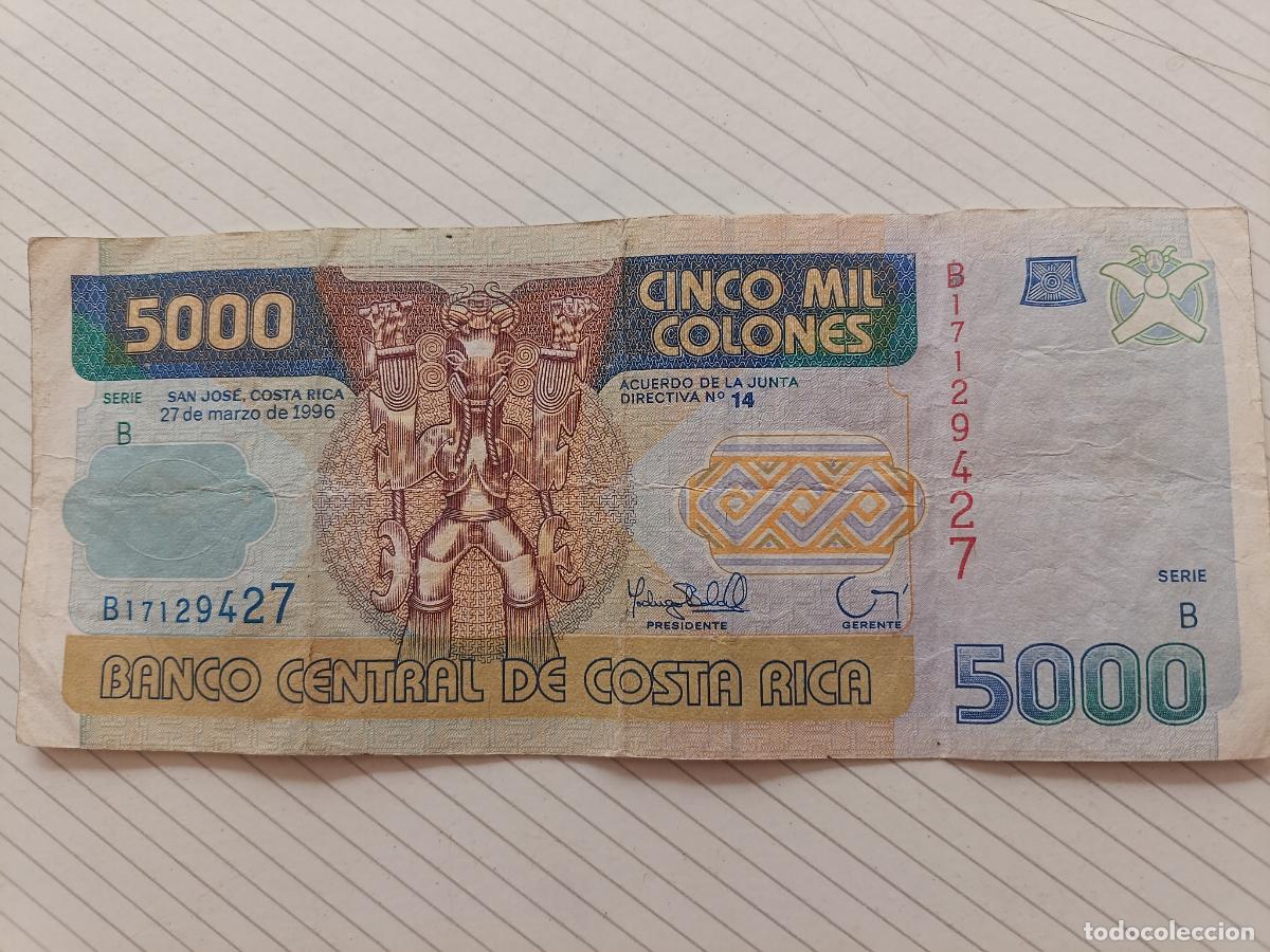 Billetes extranjeros: 5000 COLONES, COSTA RICA - 1996