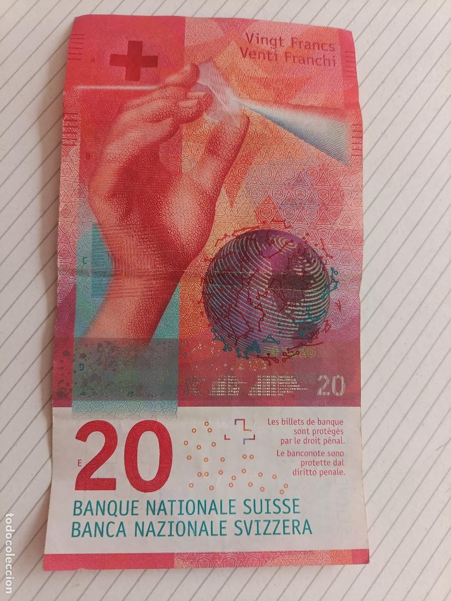 Billetes extranjeros: Suiza. 20 francos 2016