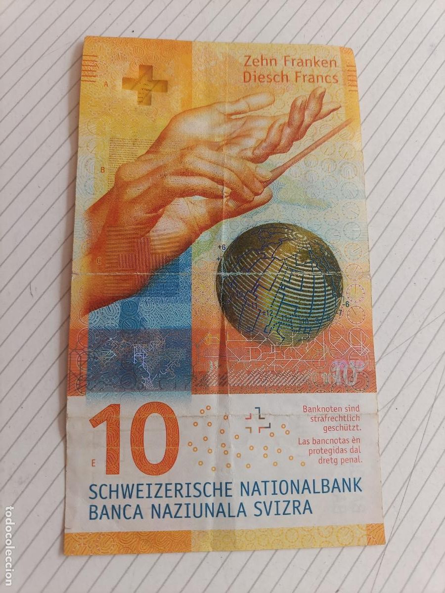 Billetes extranjeros: Suiza. 10 francos de curso legal