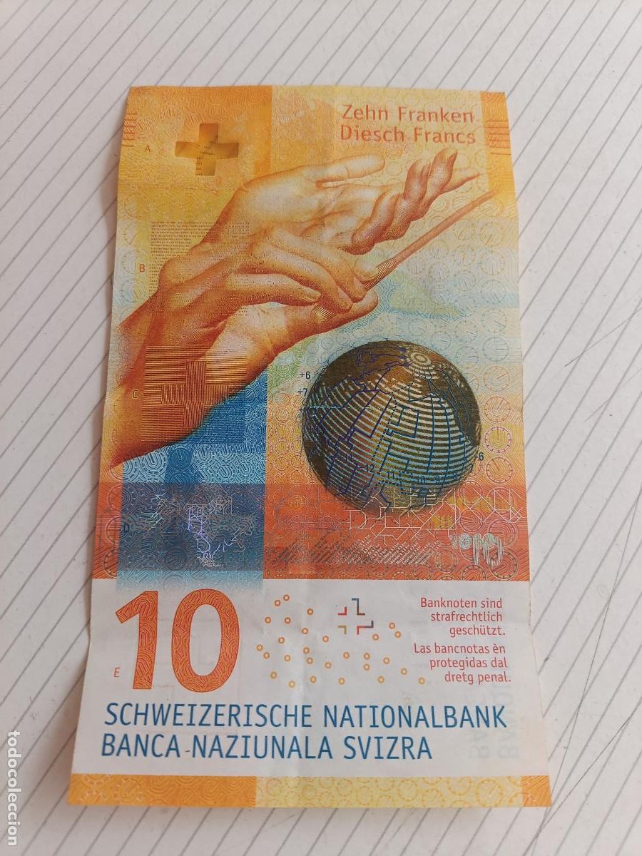 Billetes extranjeros: Suiza. 10 francos de curso legal