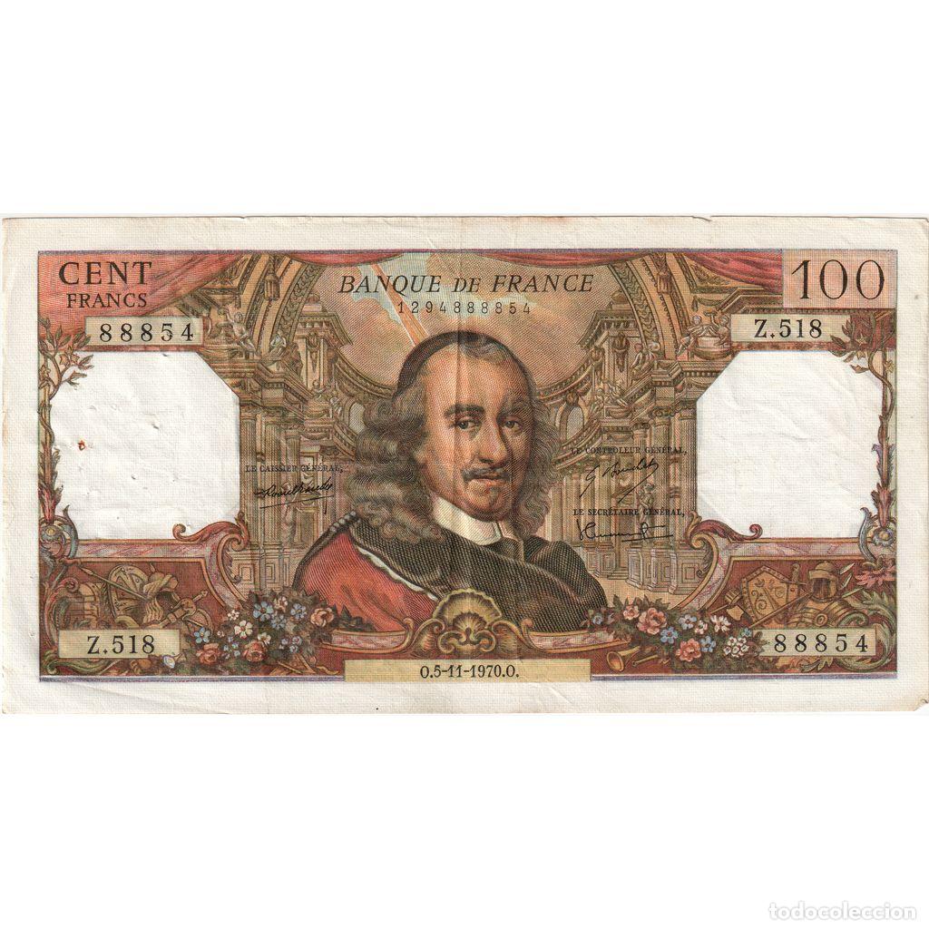 Billetes extranjeros: [#1191042] Francia, 100 Francs, Corneille, 1970-11-05, Z.518, BC+