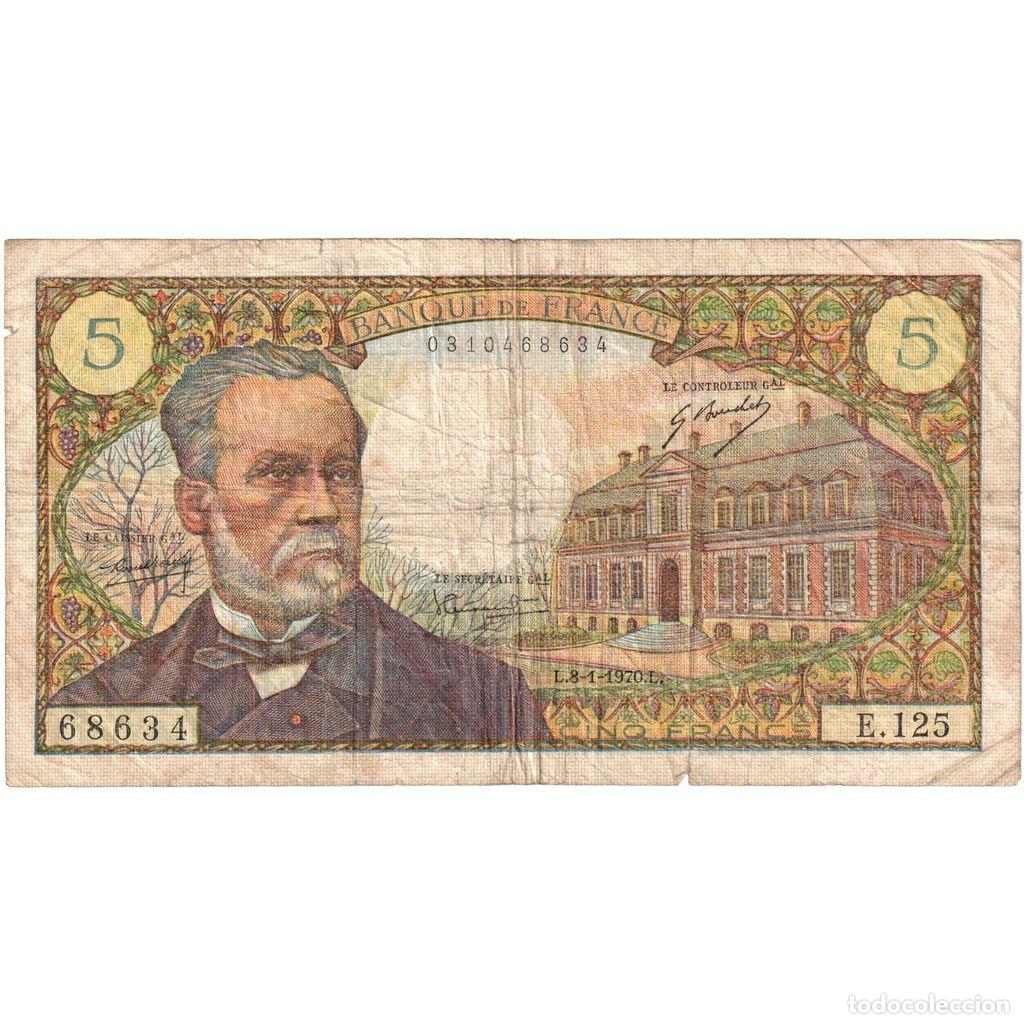 Billetes extranjeros: [#233746] Francia, 5 Francs, Pasteur, 1970-01-08, E.125, BC