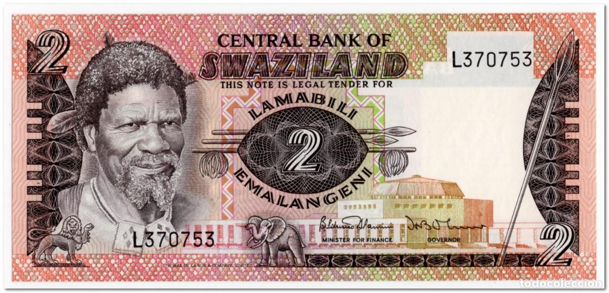 Billetes extranjeros: SWAZILAND,2 EMALANGENI,1984,P.8b,UNC