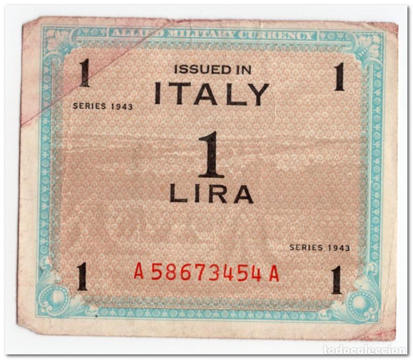 Billetes extranjeros: ITALY,ALLIED MILITARY CURRENCY,1 LIRE,1943,P.M10,VF