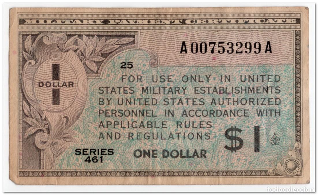 Billetes extranjeros: UNITED STATES,MILITARY PAYMENT CERTIFICATE,1 DOLLAR,1946,P.M5,VF