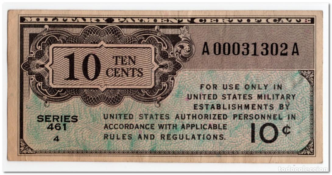Billetes extranjeros: UNITED STATES,MILITARY PAYMENT CERTIFICATE,10 CENTS,1946,P.M2,VF