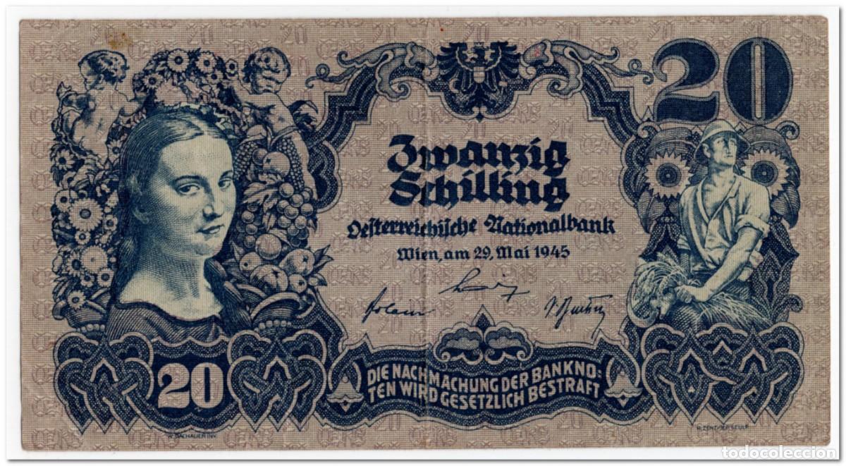 Billetes extranjeros: AUSTRIA,20 SHILLING,1945,P.116,VF+