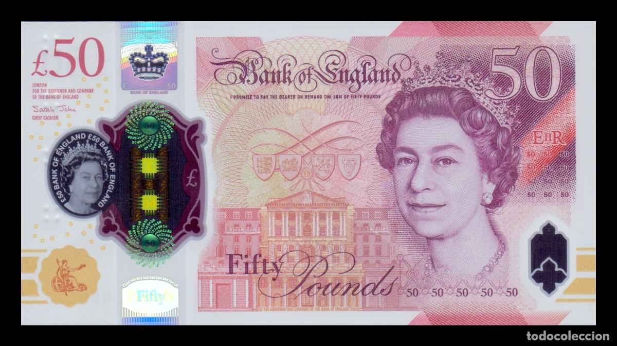 Billetes extranjeros: Gran Breta&ntilde;a 50 Libras Elizabeth II 2020 Pick 397 Pol&iacute;mero Sc Unc