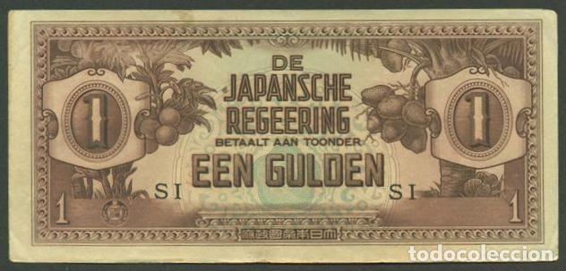 Billetes extranjeros: INDIAS ORIENTALES HOLANDESAS. Ocupacion japonesa II G.M. 1 gulden (1942). Pick 123. Letras SI.