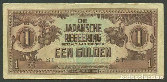 Billetes extranjeros: INDIAS ORIENTALES HOLANDESAS. Ocupacion japonesa II G.M. 1 gulden (1942). Pick 123. Letras SI.