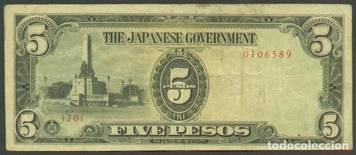 International Banknotes: FILIPINAS. Ocupacion japonesa II G.M. 5 pesos (1942-1943).