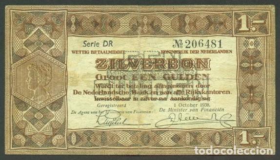 Billetes extranjeros: HOLANDA (Paises Bajos). 1 gulden 1938. Pick 61.