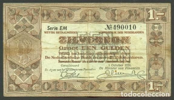 Billetes extranjeros: HOLANDA (Paises Bajos). 1 gulden 1938. Pick 61.