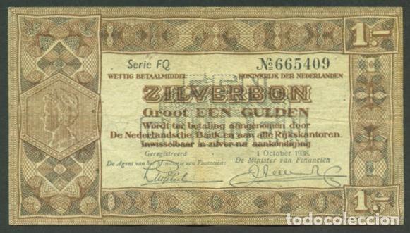 Billetes extranjeros: HOLANDA (Paises Bajos). 1 gulden 1938. Pick 61.