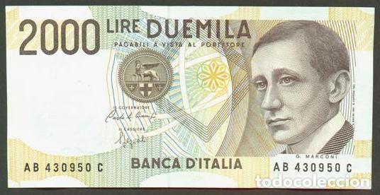 Billetes extranjeros: ITALIA. 2000 lire 3.10.1990. Marconi.