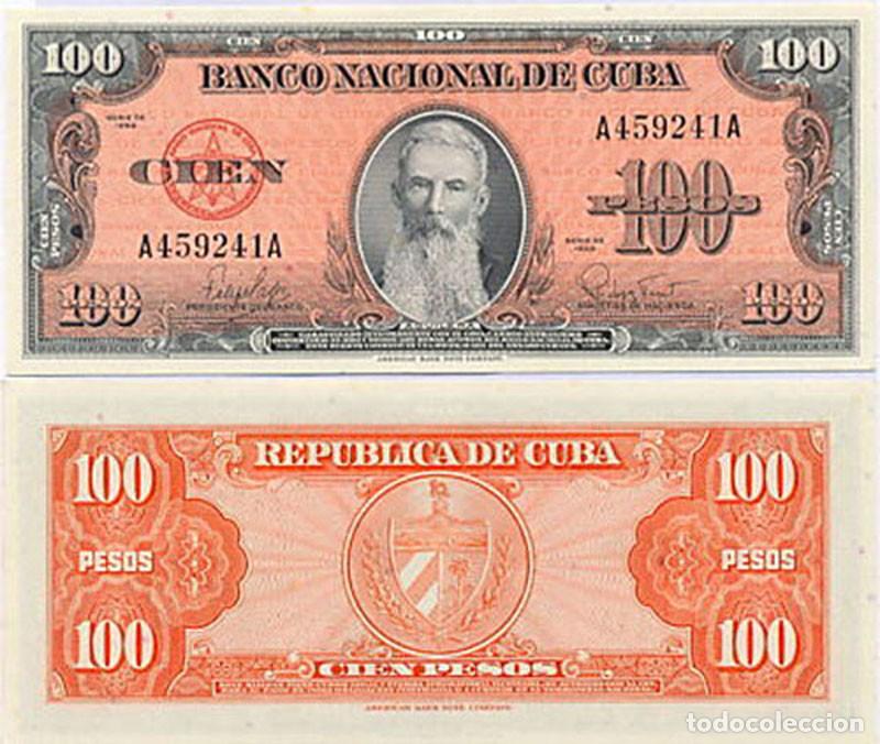 Internationale Banknoten: BILLETE CUBA - 100 PESOS - 1959 - AGUILERA - PICK # 93 - PLANCHA