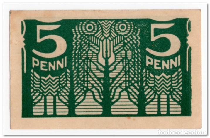 Billetes extranjeros: ESTONIA,5 PENNI,1919,P.39a,AU
