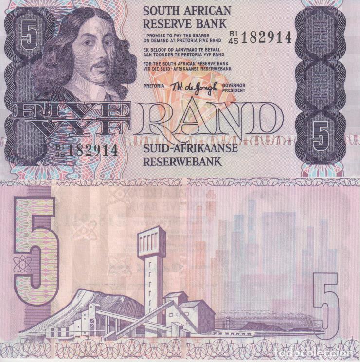 Billetes extranjeros: Sur Africa 5 rand Pick 119 a SC/UNC