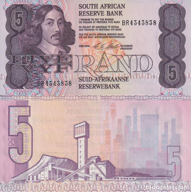 Billetes extranjeros: Sur Africa 5 rand Pick 119 e SC/UNC